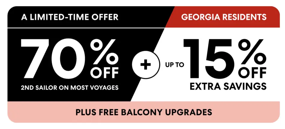 The Georgia Offer is eligible with the existing 70% + balcony upgrade offer